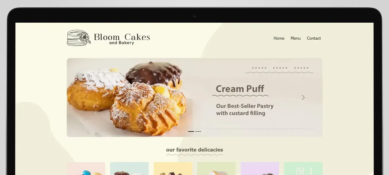 Bloom Cakes And Bakery One Page Website